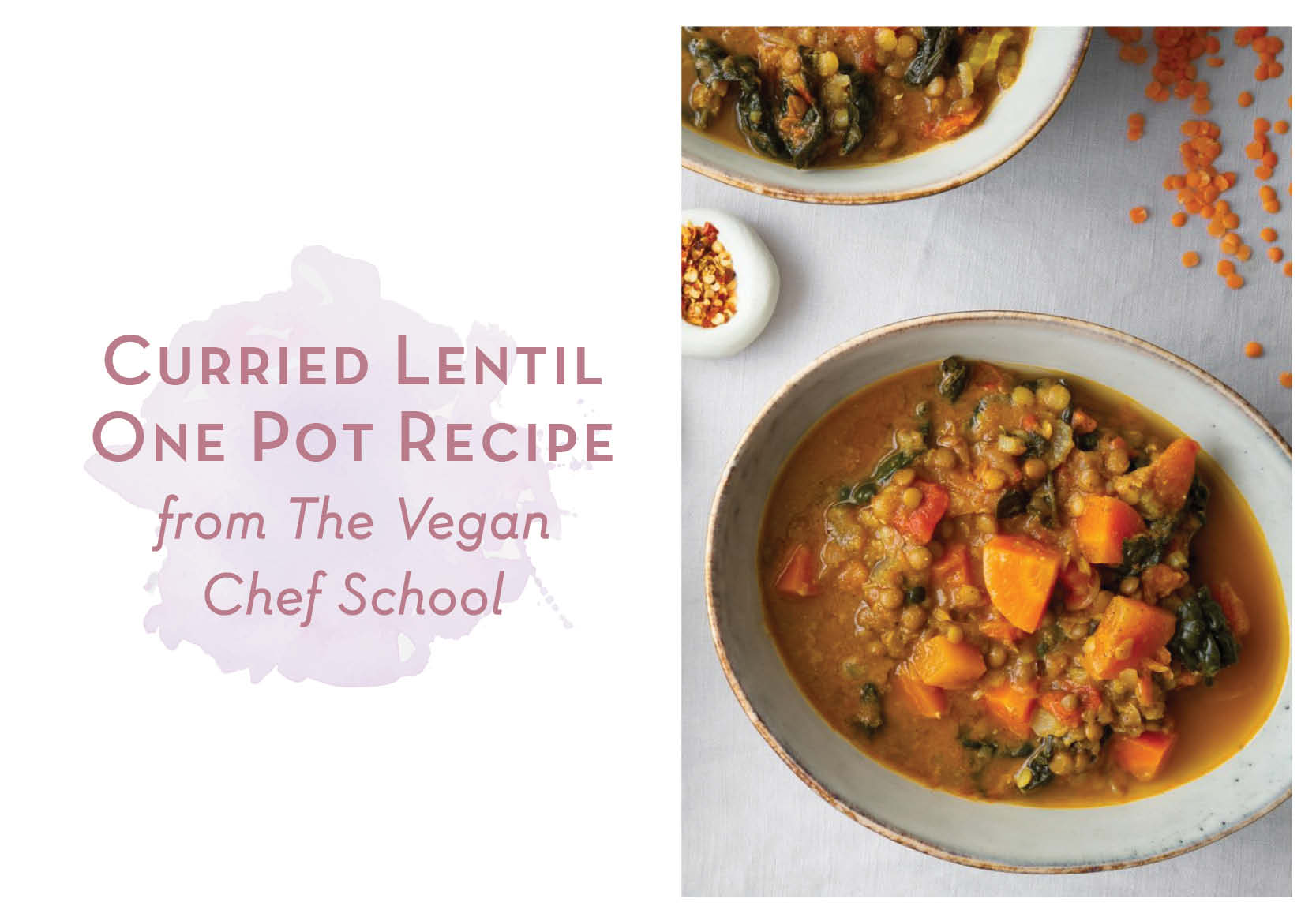 curried lentil one pot recipe vegan chef school