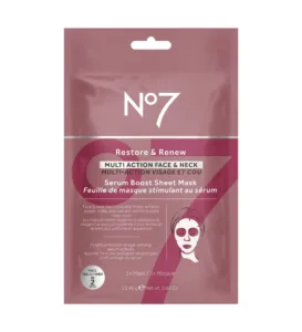 No 7 Restore & Renew FACE & NECK MULTI ACTION Serum Boost Sheet Mask No 7 Restore & Renew FACE & NECK MULTI ACTION Serum Boost Sheet Mask