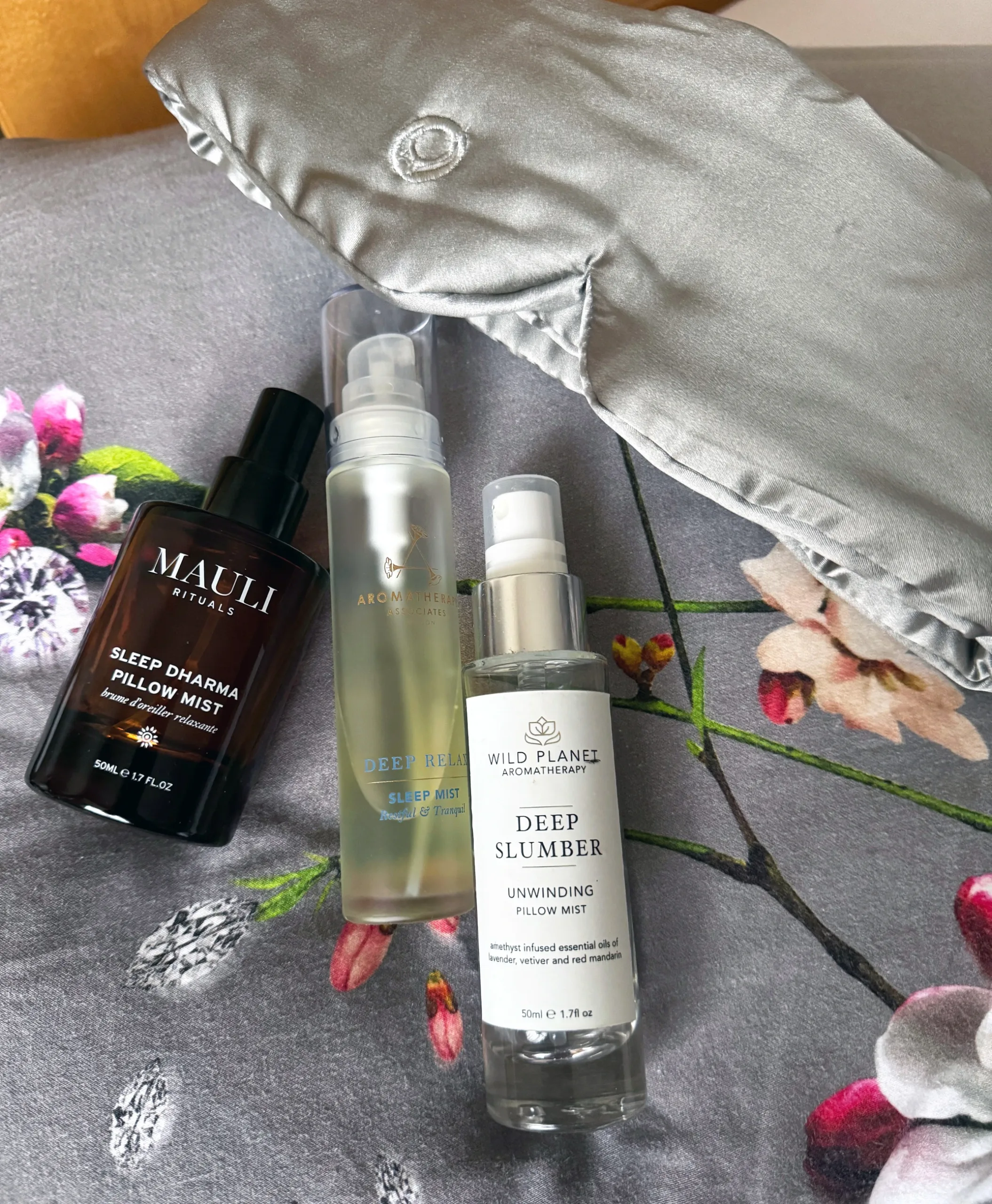 Mauli Rituals Sleep Dharma Pillow Mist , Aromatherapy Associates Deep Relax Sleep Mist and Wild Planet Aromatherapy Deep Slumber Sleep Pillow Mist