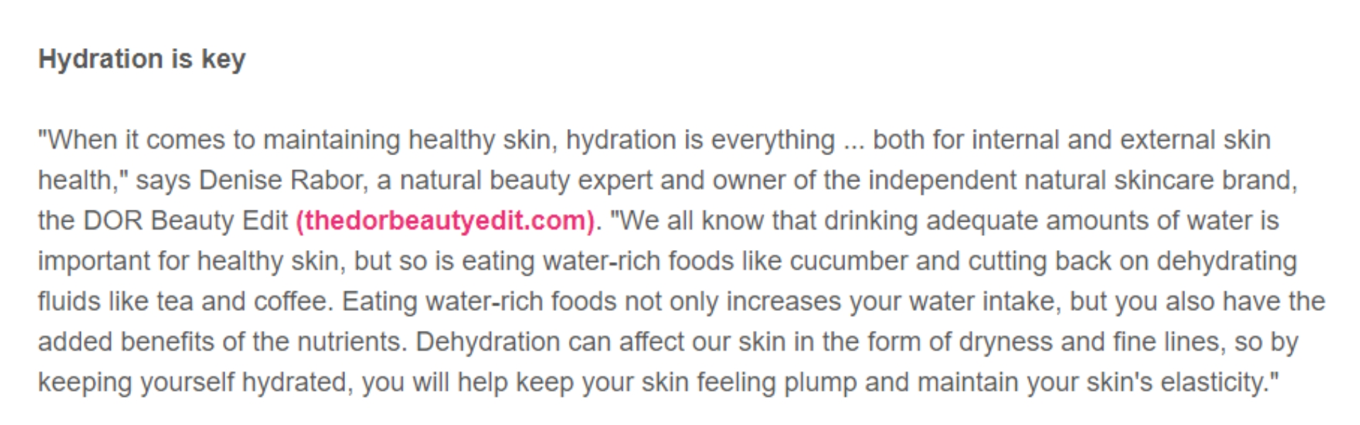 hydration is key